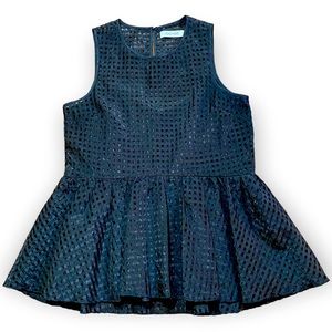 2for$30 DO+BE Black Checker Peplum Tank Top Size Small